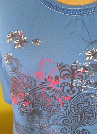 Блуза трикотаж база квіти принт стрейч2 фото