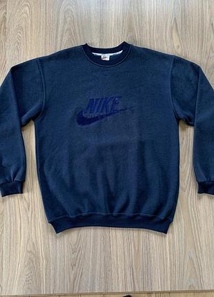 Чоловічий вінтажний бавовняний светр з принтом нашивкою nike apparel vintage