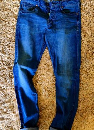 Мужские зауженные джинсы scotch & soda голубого цвета оригинал размер 32/34