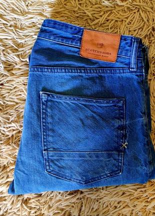 Мужские зауженные джинсы scotch & soda голубого цвета оригинал размер 32/344 фото