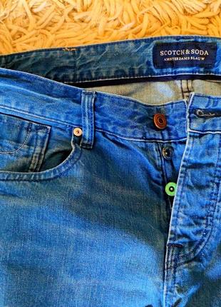 Мужские зауженные джинсы scotch & soda голубого цвета оригинал размер 32/345 фото