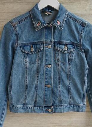 Джинсовый пиджак с вышивкой h&m divided5 фото