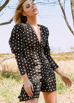 Міні-сукня в горох з рюшами lipsy (abbey clancy)