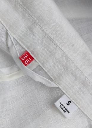 Літній лляний жакет   uniqlo білого кольору9 фото