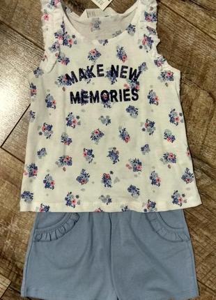 Костюм, шорти, майка, маєчка, 2-3 роки, 92-98 см, george, h&m