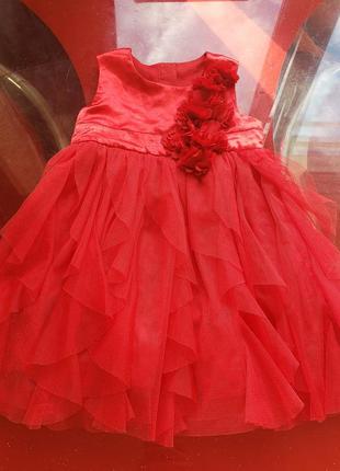 George святкова сукня дитяче плаття дівчинки 9-12м 74-80см червоне на рочок день народження1 фото