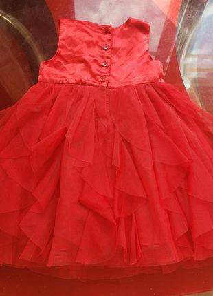 George святкова сукня дитяче плаття дівчинки 9-12м 74-80см червоне на рочок день народження5 фото
