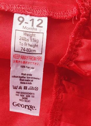 George святкова сукня дитяче плаття дівчинки 9-12м 74-80см червоне на рочок день народження4 фото