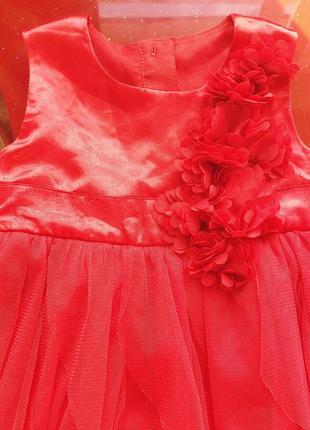 George святкова сукня дитяче плаття дівчинки 9-12м 74-80см червоне на рочок день народження6 фото