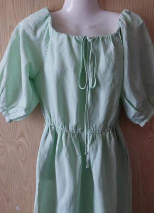 Лляне плаття м'ятного кольору, top shop. s-m.2 фото