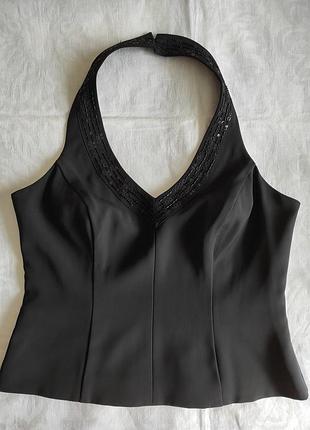 Черный топ с открытой спинкой next, uk 16