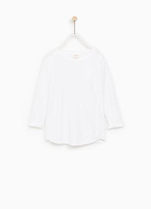 Білосніжна футболка блуза реглан zara з вишивкою 6-7 років, 8-9 років3 фото