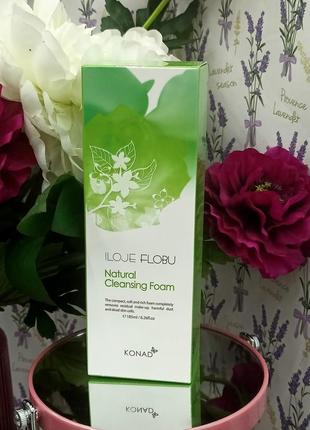 Очисна піна для обличчя konad iloje flobu natural foam cleansing skin care 185 мл, корея.