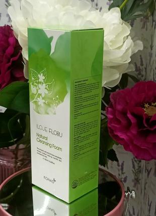 Очисна піна для обличчя konad iloje flobu natural foam cleansing skin care 185 мл, корея.