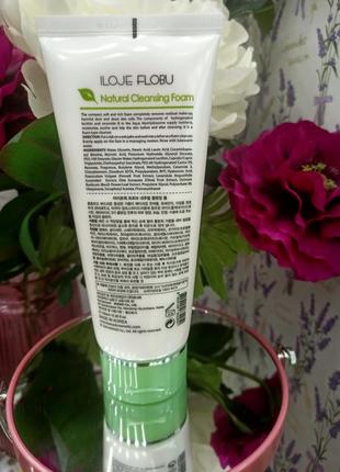 Очисна піна для обличчя konad iloje flobu natural foam cleansing skin care 185 мл, корея.