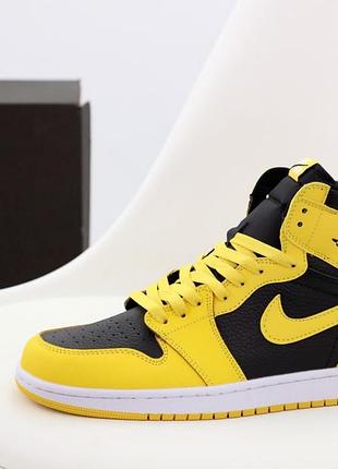 Мужские кроссовки nike air jordan 1 mid yellow black 41-42-43-44-452 фото