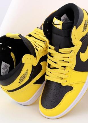 Мужские кроссовки nike air jordan 1 mid yellow black 41-42-43-44-457 фото