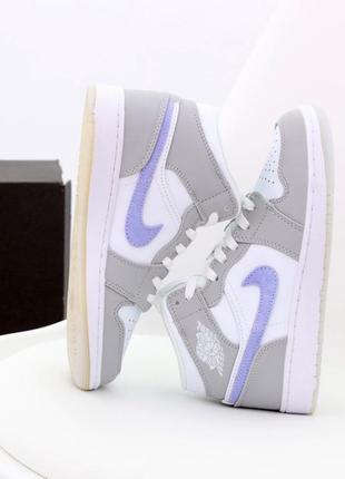 Чоловічі кросівки nike air jordan 1 mid grey blue 40-41-42-43-44-45-46