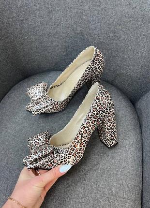 Туфлі леопардові шкіряні