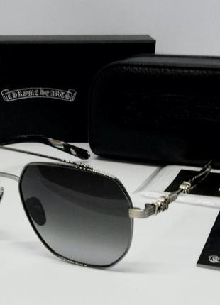 Chrome hearts модні чоловічі сонцезахисні окуляри темно сірі дужки чорно коричневий мармур