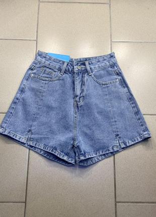 Стильні жіночі блакитні джинсові шорти розмір s, m2 фото