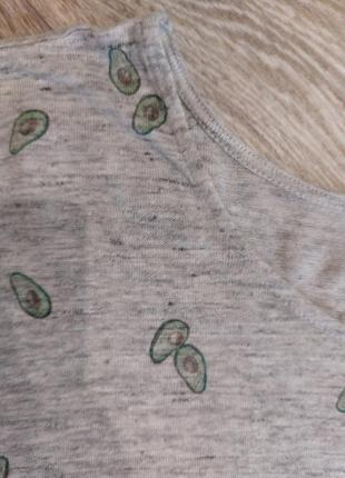 Женская льняная футболка с принтом "авокадо"3 фото