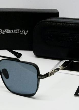 Chrome hearts стильні чоловічі сонцезахисні окуляри чорні в металі з бічними шторками