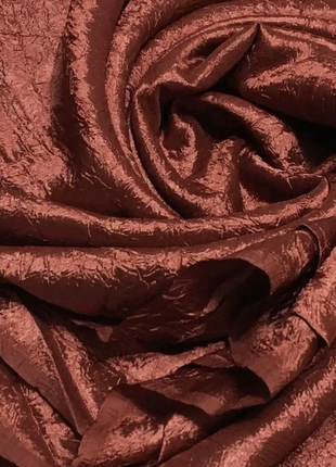 Портьерная ткань жатка темно-терракотового цвета