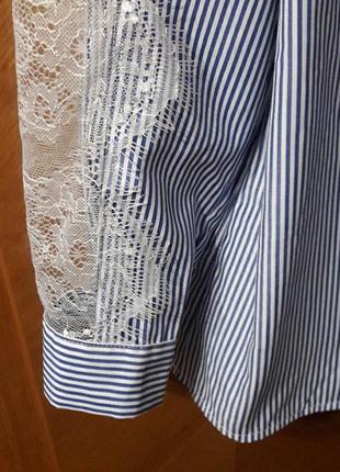 Брендова нова стильна блуза з кружевом  в полоску  р.18 від capsule7 фото
