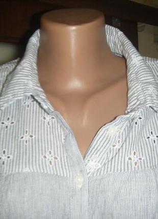 Комфортная хлопковая рубашка с прошвой, размер 18-xl-522 фото