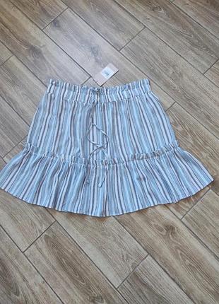 Юбка новая легкая с воланом на широкой резинке , с биркой