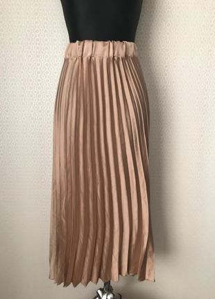 Плиссированная юбка,. юбка плиссе красивого благородного цвета , размер s1 фото