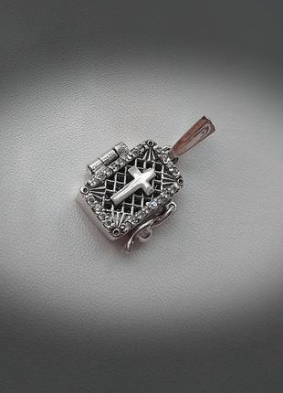 Підвіска срібло ладанка божа матір божа семистрельная книжка іконка кулон