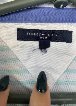 Футболка поло tommy hilfiger, футболка поло в смужку tommy hildiger, смугасте поло, поло з лого7 фото