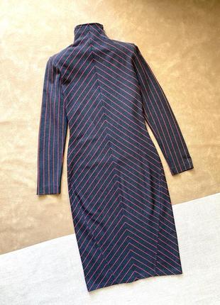 Дизайнерська сукня isabel de pedro в смужку, дизайнерское силуэтное платье исабель де педро в полоску горло бадлон7 фото