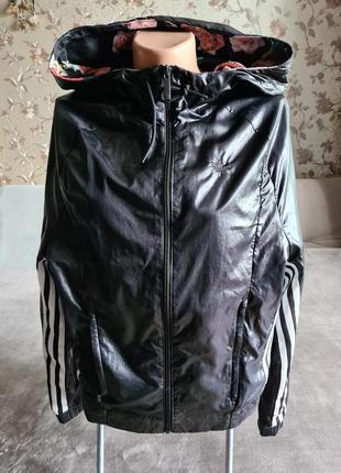 Жіноча спортивна кофта вітровка adidas з лампасами1 фото