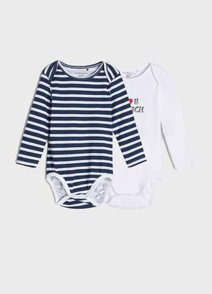 6-9/9-12/12-18 місяців новий фірмовий набір боді чоловічки люблю тебе дуже sinsay