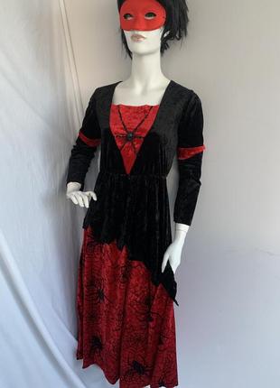 Відьма вампір вампірша павучиха карнавальна сукня з маскою3 фото