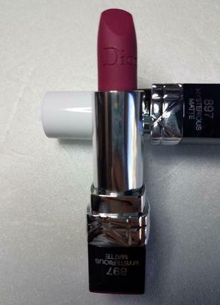 Dior rouge matte# 897 (mysterious matte) - помада для губ4 фото