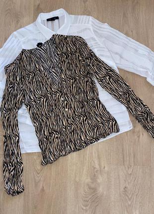 Блузка жіноча анімалістичний принт, блуза з рукавом1 фото