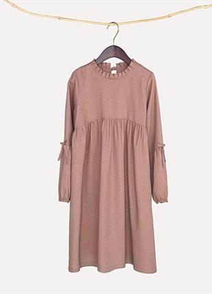 Нарядное платье с длинным рукавом (цвета капучино)1 фото