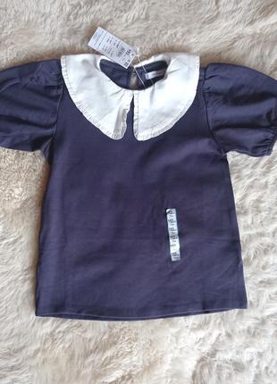 Сіра шкільна блузка сорочка для дівчинки reserved 152 см1 фото