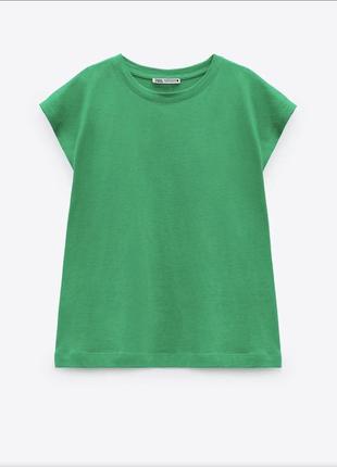 Zara зелёная  футболка топ м6 фото