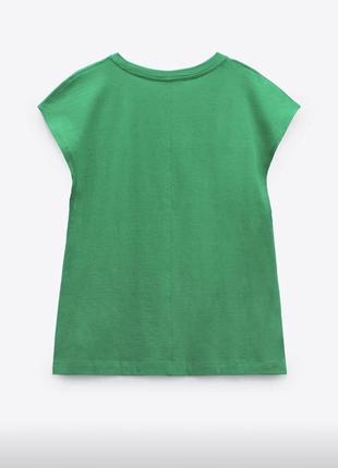 Zara зелёная  футболка топ м7 фото
