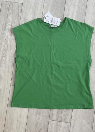 Zara зелёная  футболка топ м8 фото