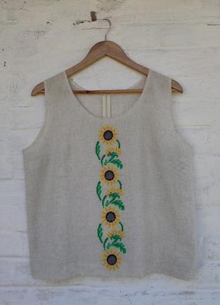 Вишиванка соняшник сорочка вишита блуза3 фото