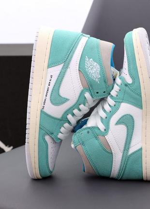 Мужские кроссовки nike air jordan 1 mid mint white 40-41-42-43-44-46