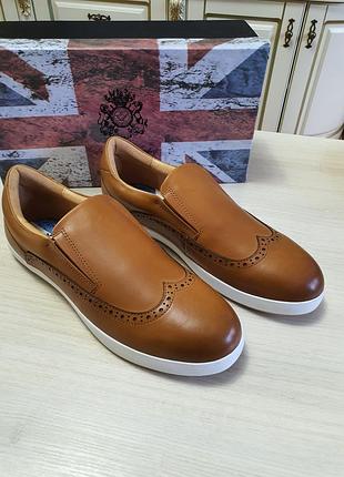 Новые мужские кожаные туфли мокасины броги english laundry oaks