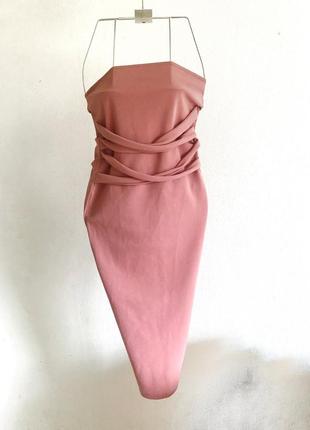 💫величезний літній розпродаж 💫 міді сукня футляр з відкритими плечима з крутимо декором1 фото