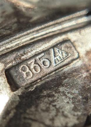 Дизайнерская серебряная брошь листик винтаж teka германия, 1940-50е лист листочек6 фото